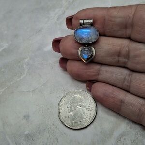 Sterling silver moonstone slide pendant 18" Stainless Steel Chain Included